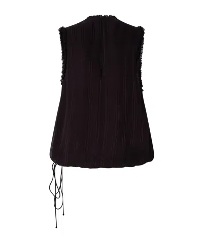 Pinko Ruffled Sleeveless Top In Black