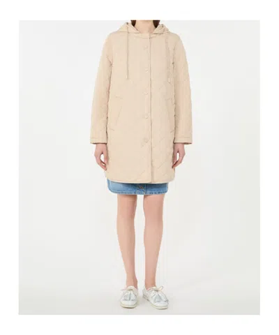 Weekend Max Mara Medium-length Parka Coat In Neutral
