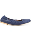 SEE BY CHLOÉ SEE BY CHLOÉ SCALLOPED BALLERINAS - BLUE,SB28021503511790599