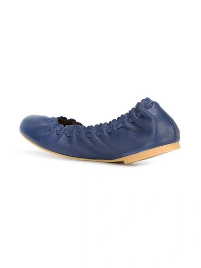 Shop See By Chloé Scalloped Ballerinas - Blue