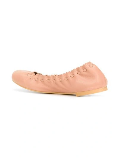 Shop See By Chloé Scalloped Ballerinas In Neutrals