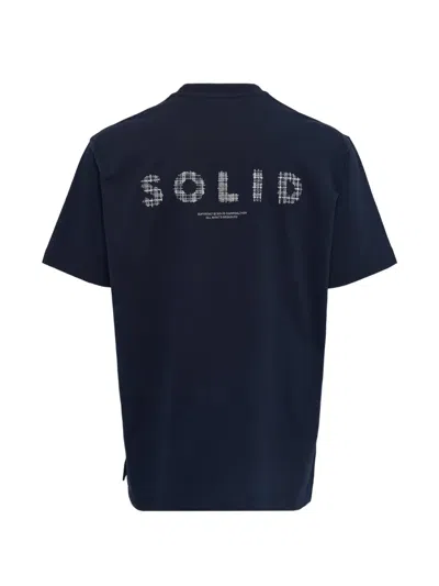 Solid Homme Logo-detail T-shirt In Blue