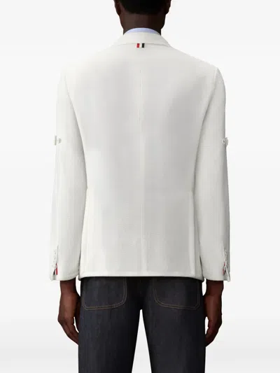 Thom Browne Embroidered Blazer In White