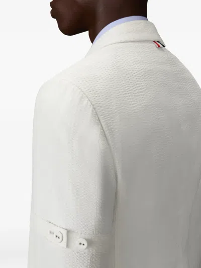 Thom Browne Embroidered Blazer In White