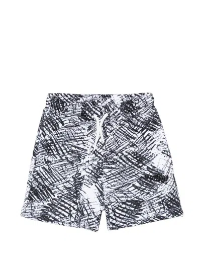 Msgm Logo-embroidered Shorts In Black