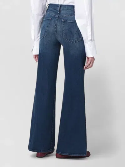 Mother Womens Perfectly Imperfect The Tomcat Roller Skimp Wide-leg Denim Jeans In Blue