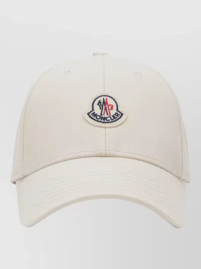 Moncler Structured Cotton Baseball Cap With Adjustable Fit In Neutral