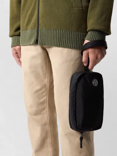 Stone Island Mini Pouch Handbag For Men In Black