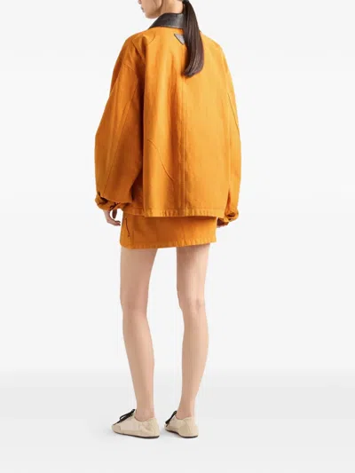 Prada Women's Canvas Mini-skirt In Orange