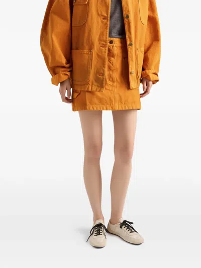 Prada Women's Canvas Mini-skirt In Orange