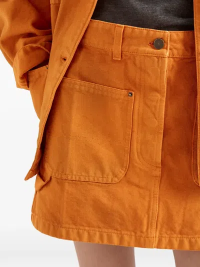 Prada Women's Canvas Mini-skirt In Orange