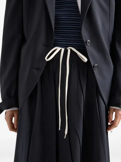Prada Light Wool Midi-skirt In Black