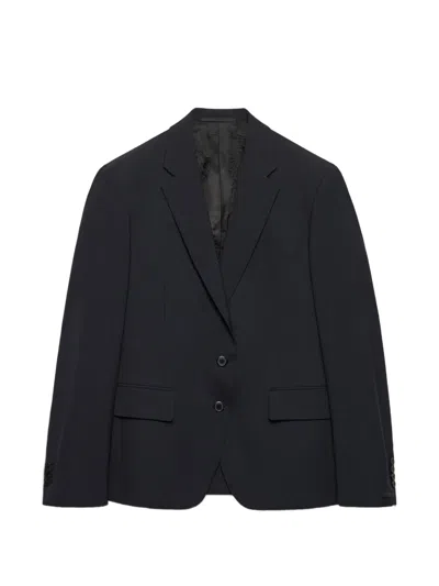 Prada Single-breasted Wool Jacket In Black