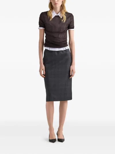 Prada Flared Button Shirt In White