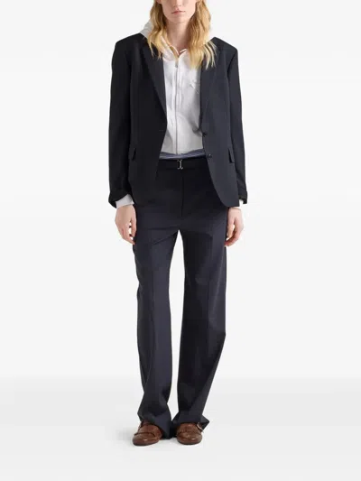 Prada Single-breasted Wool Jacket In Black