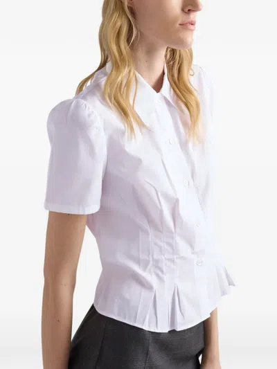 Prada Flared Button Shirt In White