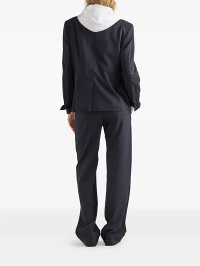 Prada Single-breasted Wool Jacket In Black