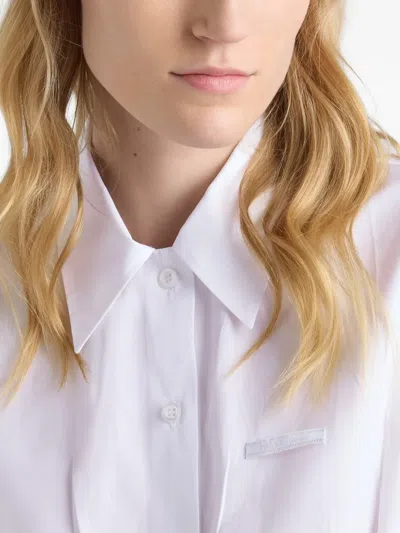 Prada Flared Button Shirt In White