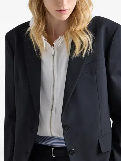 Prada Single-breasted Wool Jacket In Black