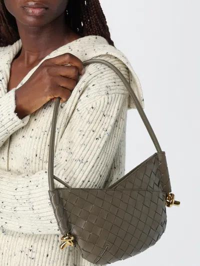 Bottega Veneta Mini Solstice Intrecciato Leather Hobo Bag In Green