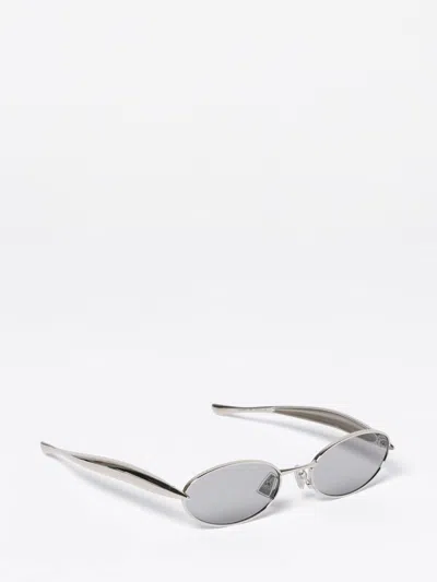 Bottega Veneta Sardine Oval-frame Silver-tone Sunglasses In Silver