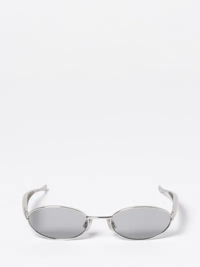 Bottega Veneta Sardine Oval-frame Silver-tone Sunglasses In Silver