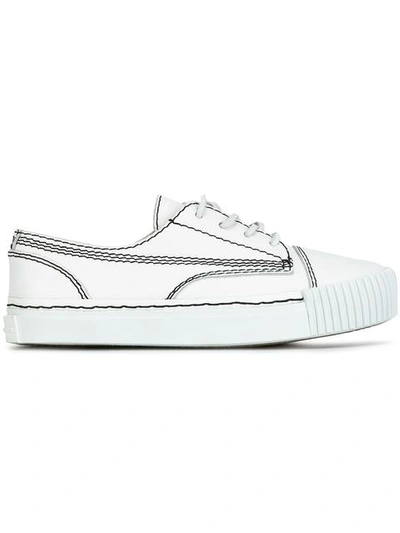 Alexander Wang Perry Leather Low-top Sneakers In Optic White