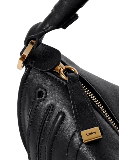 Chloé Mini Marcie Shoulder Bag In Soft Leather In Black