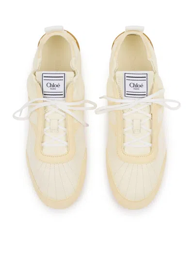 Chloé Kick Suede-trimmed Leather Sneakers In Multi