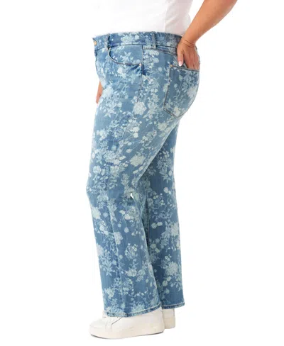 Seven7 Plus Size Tummyless Bootcut Jeans In Blue
