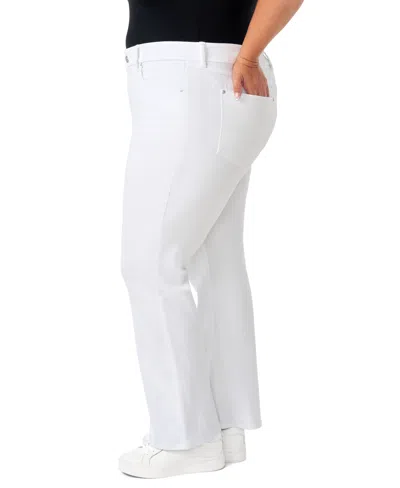 Seven7 Plus Size Tummyless Bootcut Jeans In White