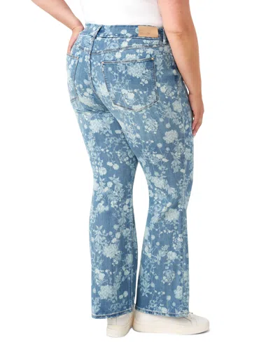 Seven7 Plus Size Tummyless Bootcut Jeans In Blue