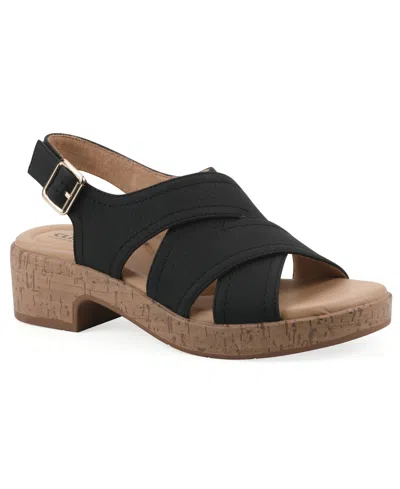 Cliffs By White Mountain Finlee Block Heel Sandal In Black