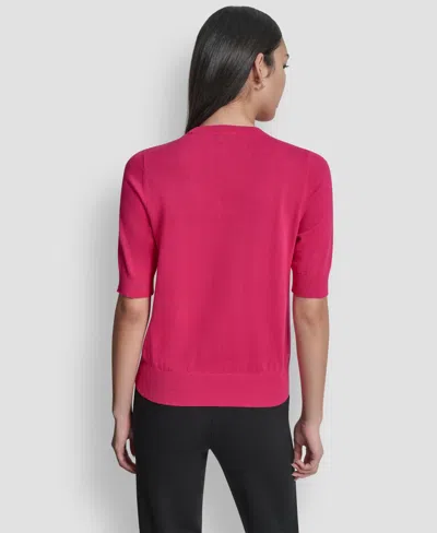 Dkny Graffiti Hearts Cotton Sweater In Pink