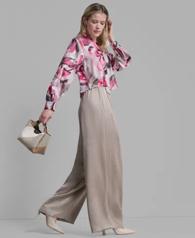 Dkny Satin Button-up Shirt In Multi