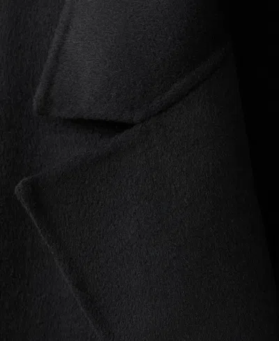 Mango Handmade Oversized Wool Coat In Black