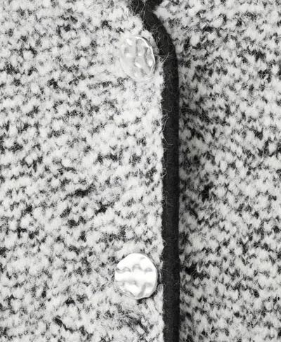 Mango Flecked Two Button Jacket In Black