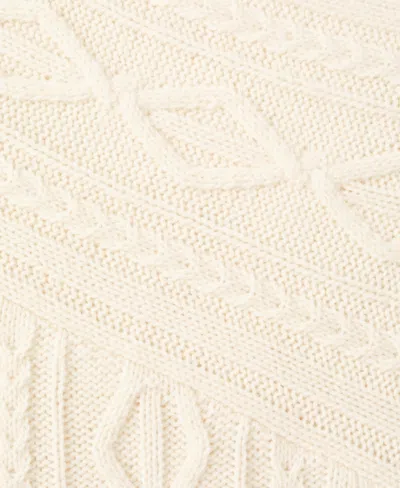 Mango Braided Wool-blend Sweater Ecru In Neutral