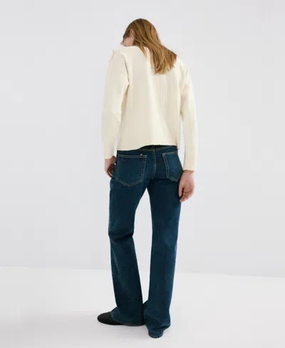 Mango Mock Neck Sweater With Shoulder Buttons In Multi