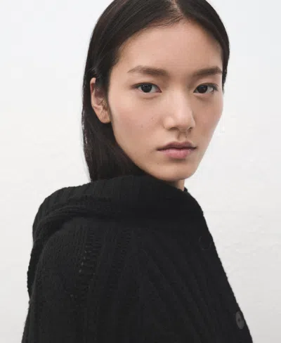 Mango Double-breasted Jacket With Buttons Black In Multi