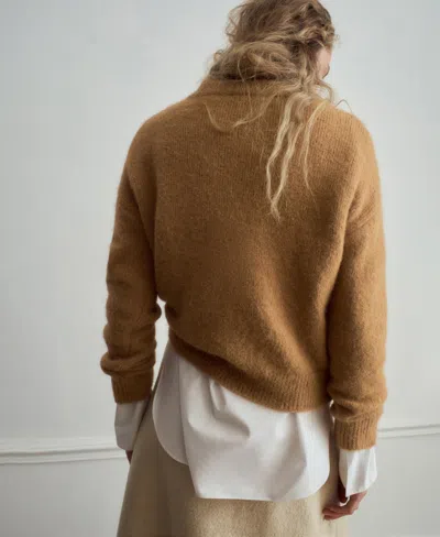 Mango Alpaca-blend Crew-neck Sweater Medium Brown In Brown