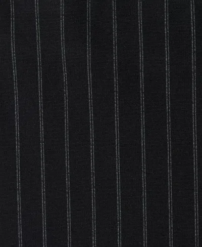 Mango Pinstripe Pull-on Wide Leg Pants In Blue