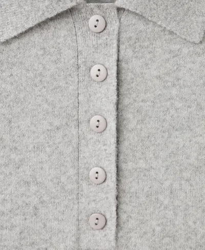 Mango Polo Sweater In Gray