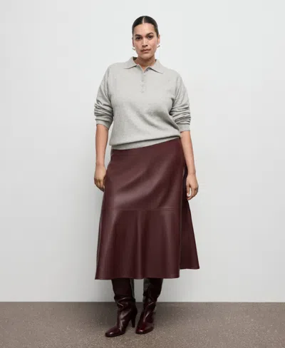 Mango Polo Sweater In Gray
