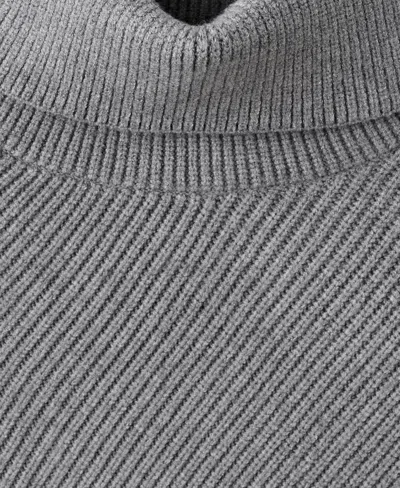 Mango Asymmetric Turtleneck Sweater In Gray