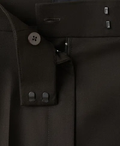 Mango Side Stripe Wide Leg Pants In Brown