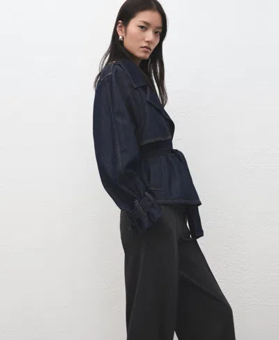 Mango Flecked Knit Pants In Black