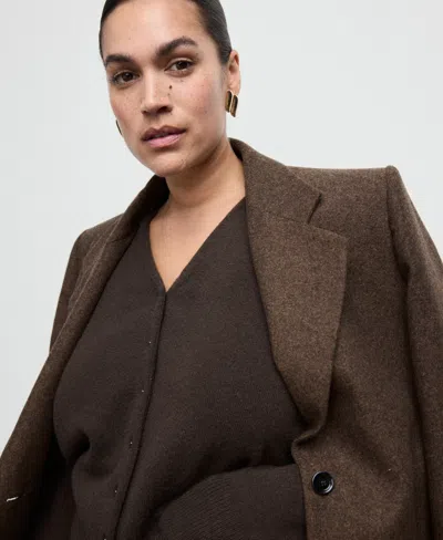 Mango Simone Cardigan In Brown