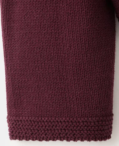 Mango Mock Neck Sweater In Burgundy