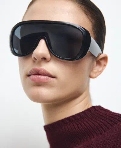 Mango Mock Neck Sweater In Burgundy